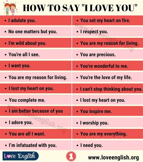 60 Romantic Ways To Say I Love You In English Love English Say I
