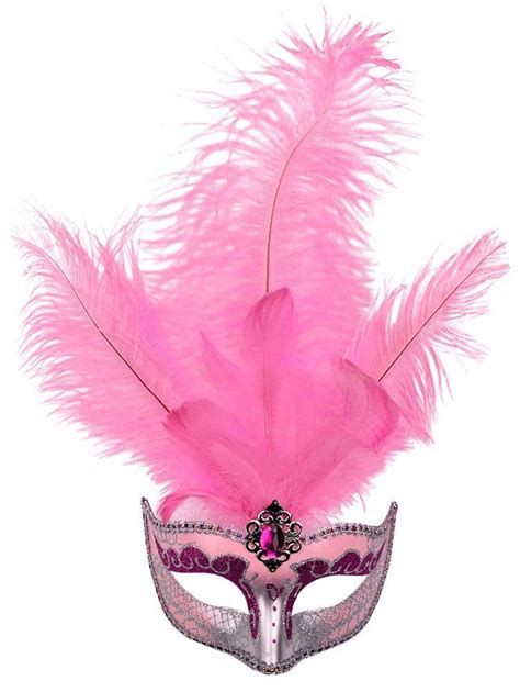 Pretty Pink Venetian Feather Mask