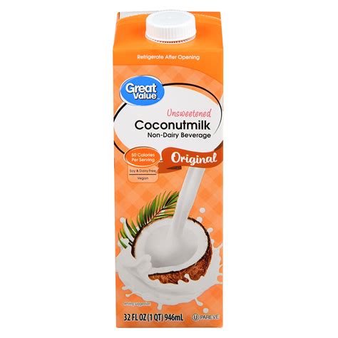 Great Value Original Unsweetened Coconut Milk 32 Fl Oz