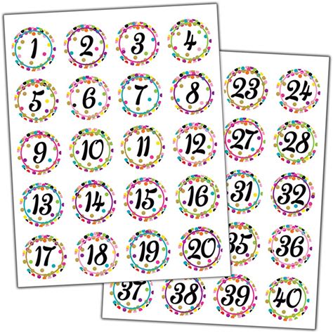 Confetti Numbers Stickers Tcr5574 Teacher Created Resources Stickers