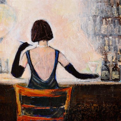 Bar Scene Woman Painting Print On Wrapped Canvas With Images Bar Scene