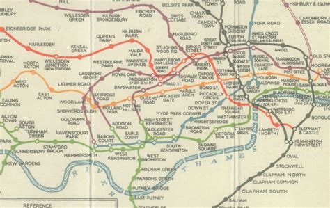 1920s Pocket Underground Tube Map Of 1926 London Underground Postcard