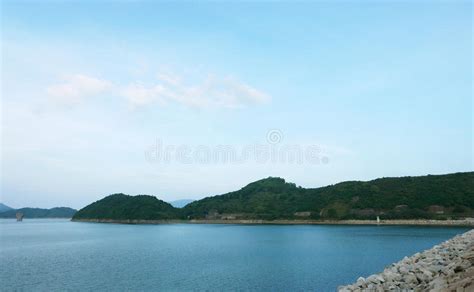 Mountain Reservoir Blue Sky And Cloud Stock Photo Image Of Scene