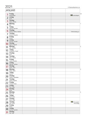 Klar til utskrift, denne kalenderen er helt gratis. Arskalender För Utskrift - Skriva Ut Kalendern