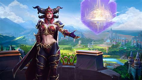 alexstrasza belly blizzard entertainment cleavage digital art heroes of the storm hd