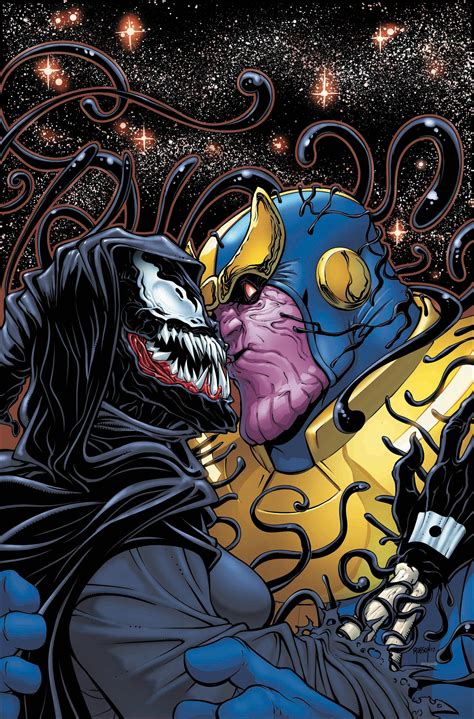 And while i could go on about thanos all day, i'm going to hold myself to a thousand words, both so i do not further try your patience. THANOS #11 ROBSON VENOMIZED DEATH VARIANT COVER