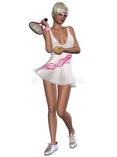 Fije De Jugadores De Tenis De Sexo Femenino Ilustración Del Vector Ilustración De Jugador