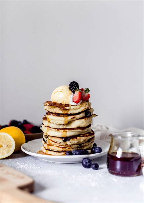 Lemon Blueberry And Ricotta Pancakes Dialas Kitchen