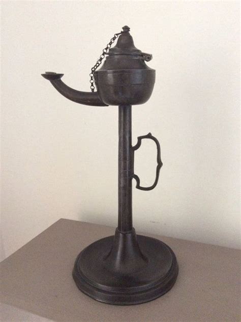 Reserved For S Decorative S Antique Pewter Whale Oil Lamp Oil