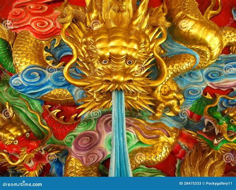 Three Gold Green And Red Chinese Dragon Stock Photos Image 28475333