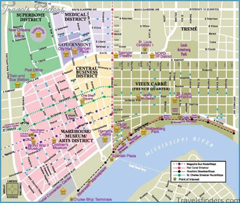 New Orleans Map And Travel Guide Travelsfinderscom