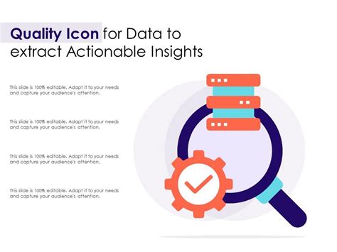 Quality Icon For Data To Extract Actionable Insights Presentation