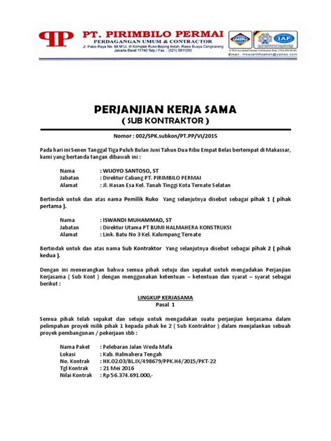 Contoh Surat Izin Pemakaian Jalan