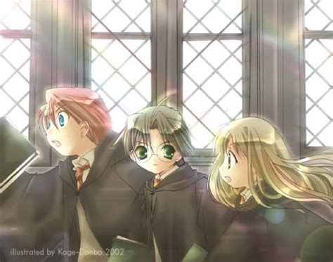 Golden Trio Harry Potter Anime Photo 24126074 Fanpop
