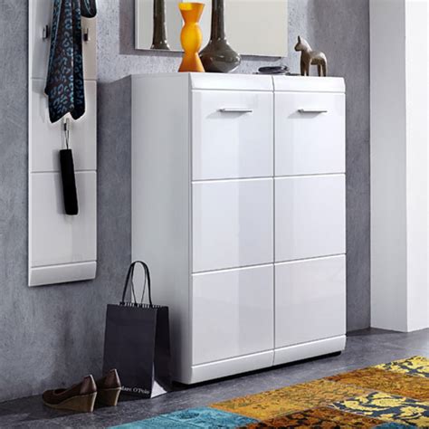 Decide what kind of fitting you prefer in your tall kitchen unit, like adjustable shelves, drawers or other smart storage solutions. Adrian Wall Mount Shoe Cabinet In White With High Gloss ...