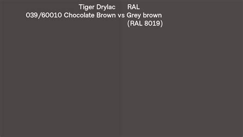 Tiger Drylac 039 60010 Chocolate Brown Vs RAL Grey Brown RAL 8019