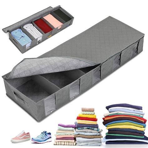 12pcs Foldable Clothes Storage Bags Under Bed Storage Containers Space