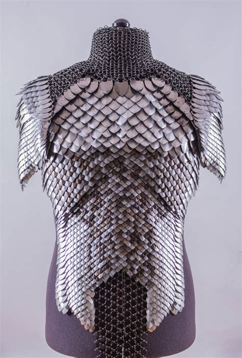 Chainmail And Scale Mail Top With Shoulder Armor Costume Etsy
