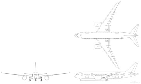 Boeing 787 8 Blueprints Free Outlines