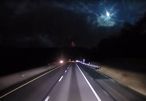 Meteoroid Lights Up The Ohio Night Sky Captured On Dash Cam Footage