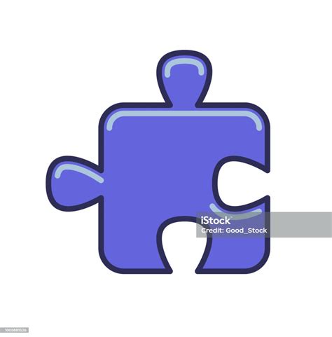 Puzzle Piece Icon Line Colored Vector Illustration Isolated On White