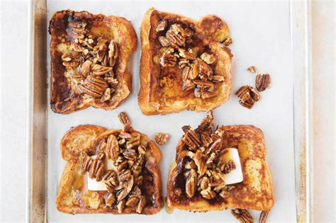 Buttered Pecan French Toast With Bourbon Maple Syrup Recipe Epicurious
