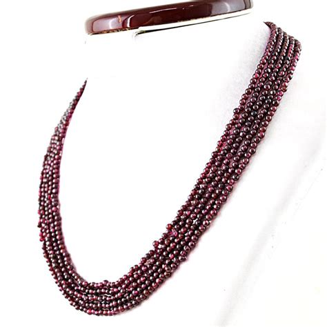 Garnet Necklace With Kt Gold Clasp Length Catawiki