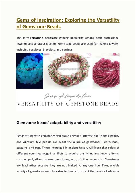 Ppt Gems Of Inspiration Versatility Of Gemstone Beads Powerpoint