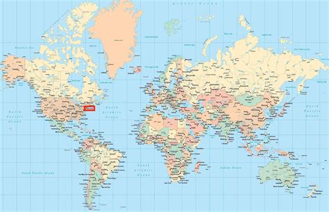 Welcome to the new york google satellite map! New York on world map - World map showing New York (New ...