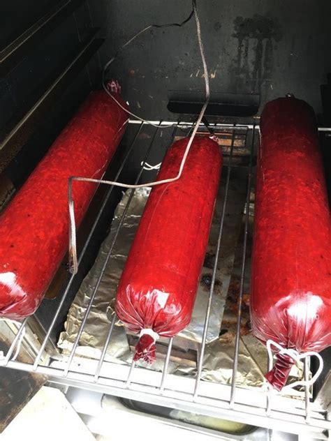 The low temperature in the smoker gently cooks the sausage, preventing the fat from rendering out. Smoked Summer Sausage | Venison summer sausage recipe ...