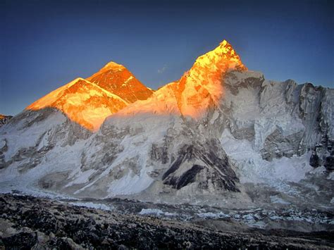 Wallpaper Mount Everest Golden Peak Sunset Nature Desktop Wallpaper