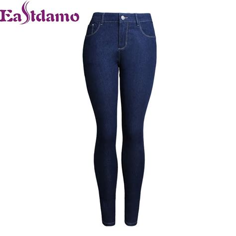 Eastdamo Basic Skinny Jeans Women High Waist Slim Stretch Denim Pencil Pants Female Casual