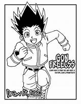 Gon Hunter Freecss Coloring Draw Too Colouring sketch template