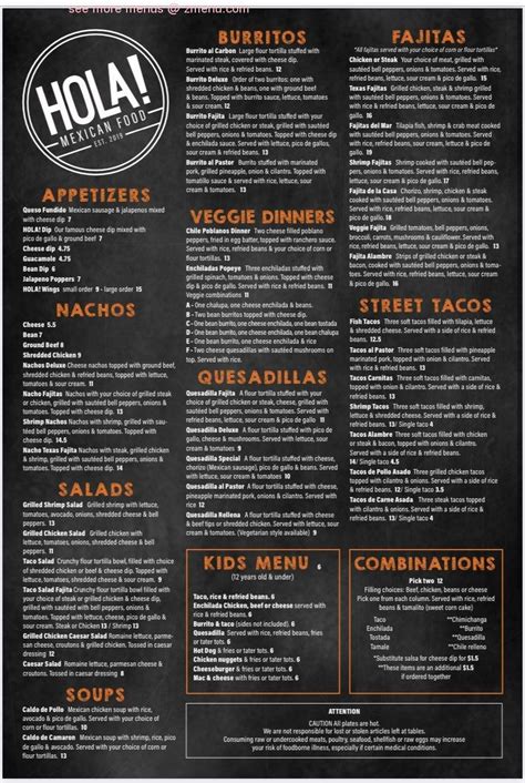 Online Menu Of Hola Mexican Food Restaurant Eureka Missouri 63025