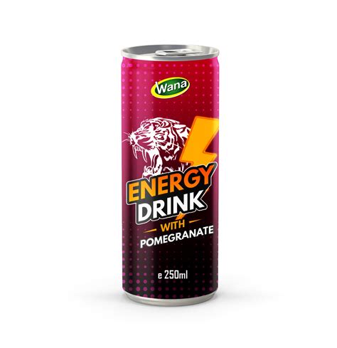 Oem Pomegranate Flavor Energy Drink In 250ml Canned Wana Beverage