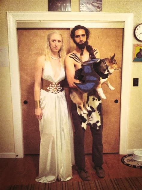 Khal Drogo And Daenerys Plus Dog As A Dragon Homemade