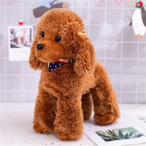 Dog Poodle Plush Toy Dog Plushie Brown Poodle Doll Comfort Etsy