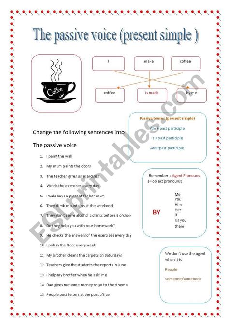 Passive Voice Present Simple ESL Worksheet By Nataliaalmoines