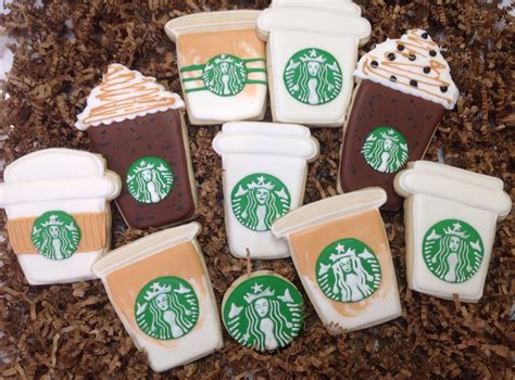 Starbucks Coffee Decorated Sugar Cookies By I Am The Cookie Lady Starbucks Birthday Cookies