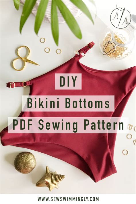 DIY High Waisted Bikini Bottoms PDF Sewing Pattern Tutorial Sew