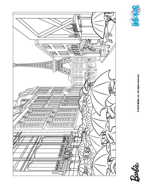 Choose your favorite coloring page and color it in bright colors. Paris under the rain coloring pages - Hellokids.com