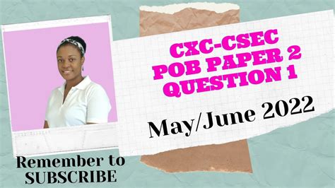 Cxc Csec Principles Of Business Paper 2 Question 1 Mayjune 2022