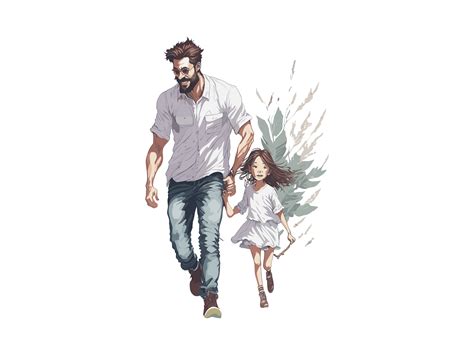 Dad And Daughter Watercolor Design Svg Graphic By Phoenixvectorarts · Creative Fabrica