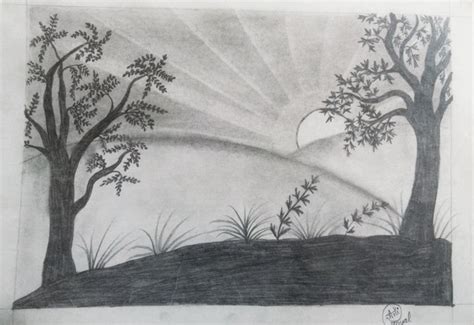 Beautiful Sunrise Arti Goyal Pencil Drawings Beautiful Scenery