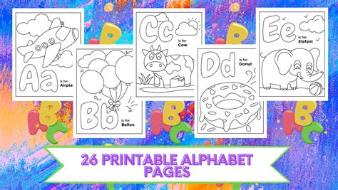 Printable Alphabets Coloring Pages Etsy