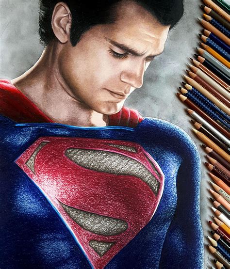 Colored Pencil Drawing Of Superman Henry Cavill By Jasminasusak On