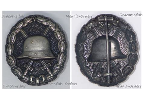 Germany Wwi Silver Wound Badge White 1914 Pmo00652 1918 Medal Wounded
