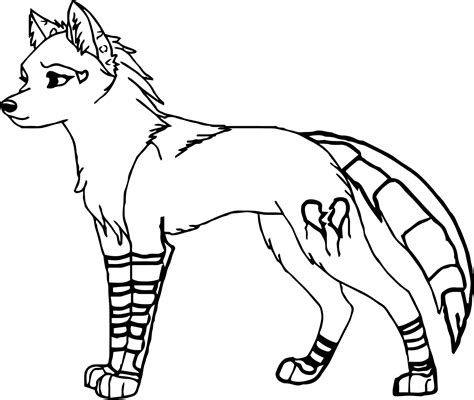 Anime Wolf Sketches Drawings Sketch Coloring Page