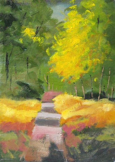 Springtime Landscape Oil Painting Small Original 5x7 Canvas Wall