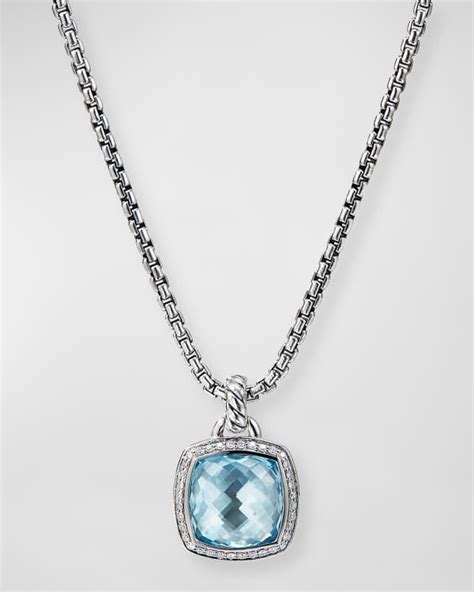 Armenta New World Blue Quartz Triplet Shield Pendant Necklace With